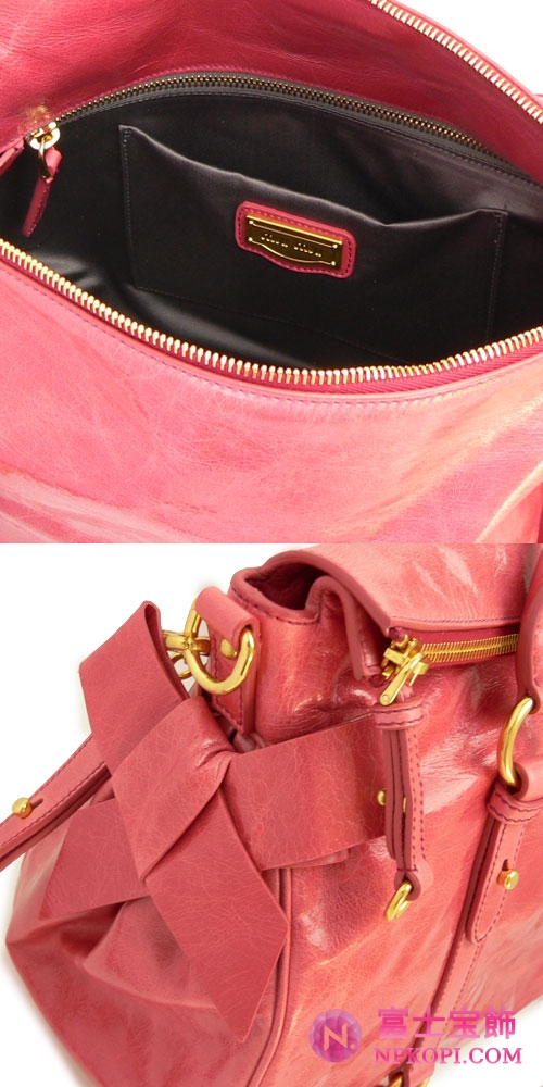 MIUMIU ミュウミュウ 2WAY ショルダーバッグ レザー ローズピンク　RT0365 VITELLO.LUX ROSA